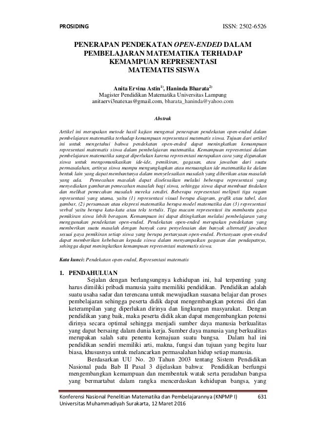 Pentingnya Open Ended 115 Makalah Rev Anita 1 Httpspublikasiilmiah