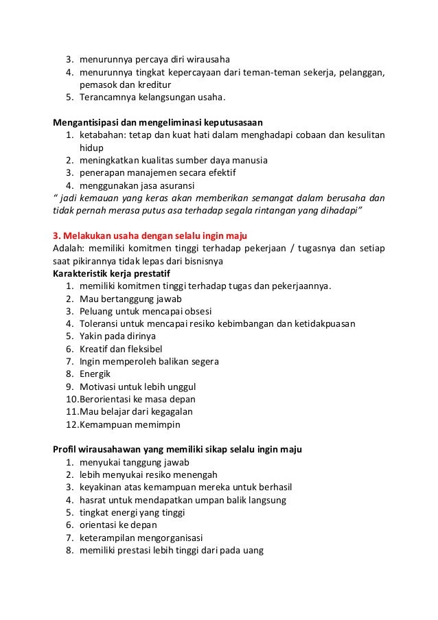 Makalah kewirausahaan tentang Pentingnya sikap pantang 