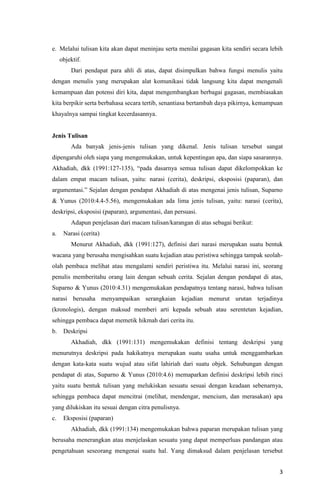 Pentingnya teknik menulis deskripsi...... | DOC