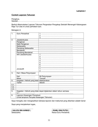 Contoh Penyata Kewangan Kelab Guru