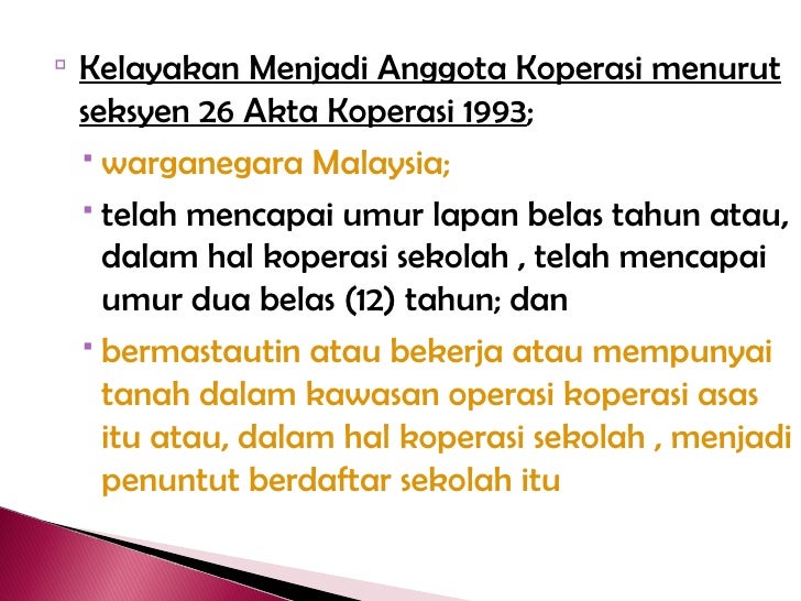 Penubuhan Koperasi