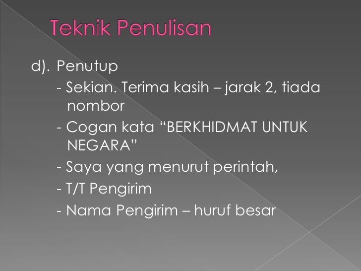 Penulisan Surat Rasmi