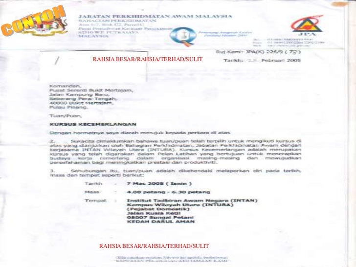 Surat Kiriman Rasmi Aduan Masalah Pencemaran Sungai
