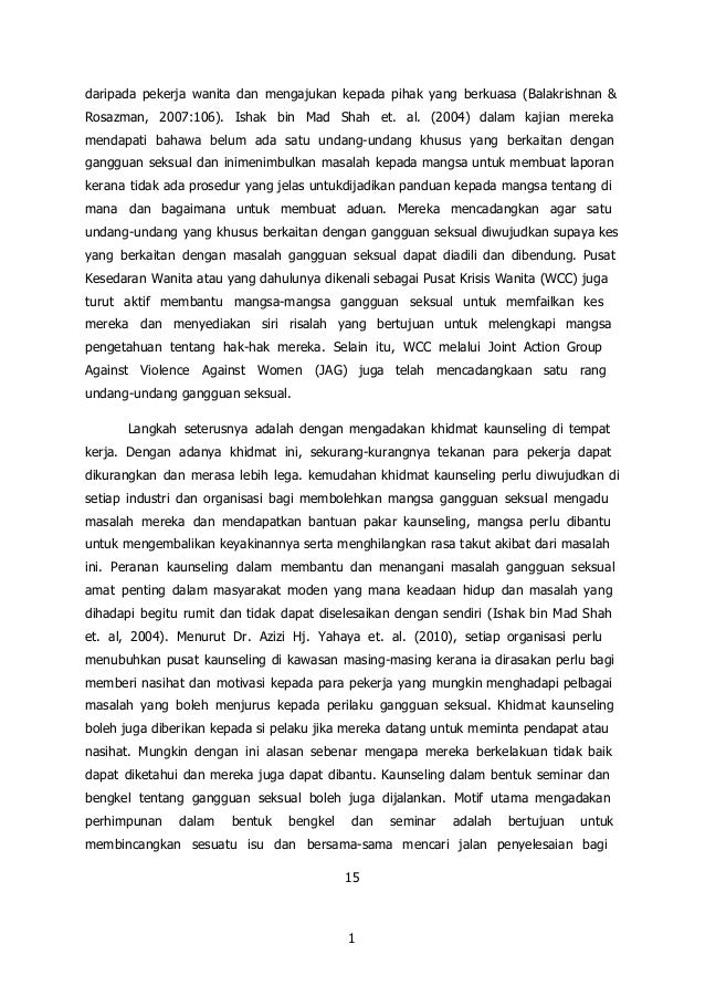 Gangguan Seksual dalam Sektor Pekerjaan di Malaysia.
