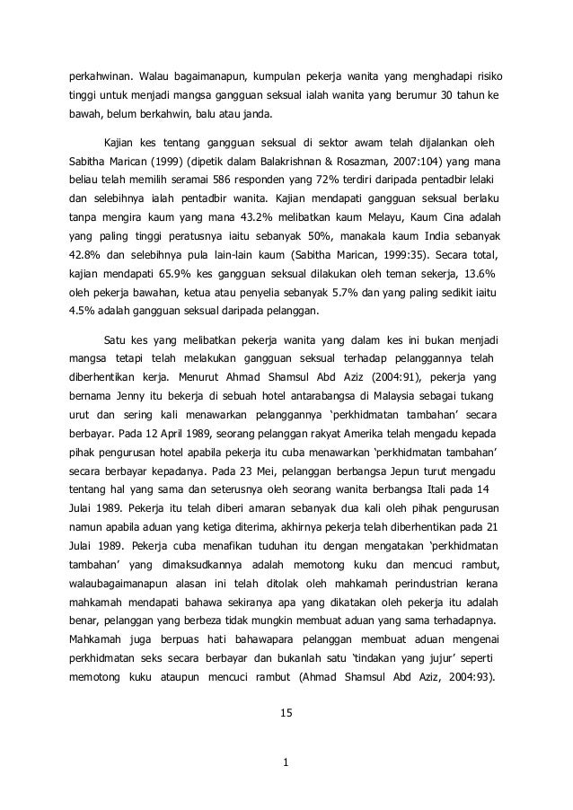 Gangguan Seksual dalam Sektor Pekerjaan di Malaysia.