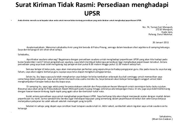 Contoh Karangan Surat Kiriman Tidak Rasmi Pengalaman Bercuti Di Melaka