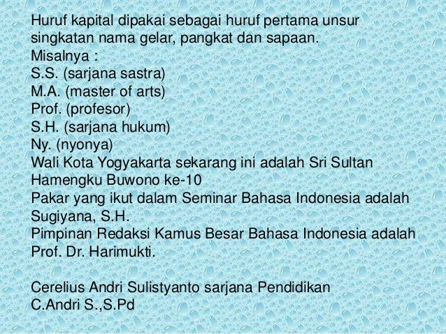 Penulisan huruf besar