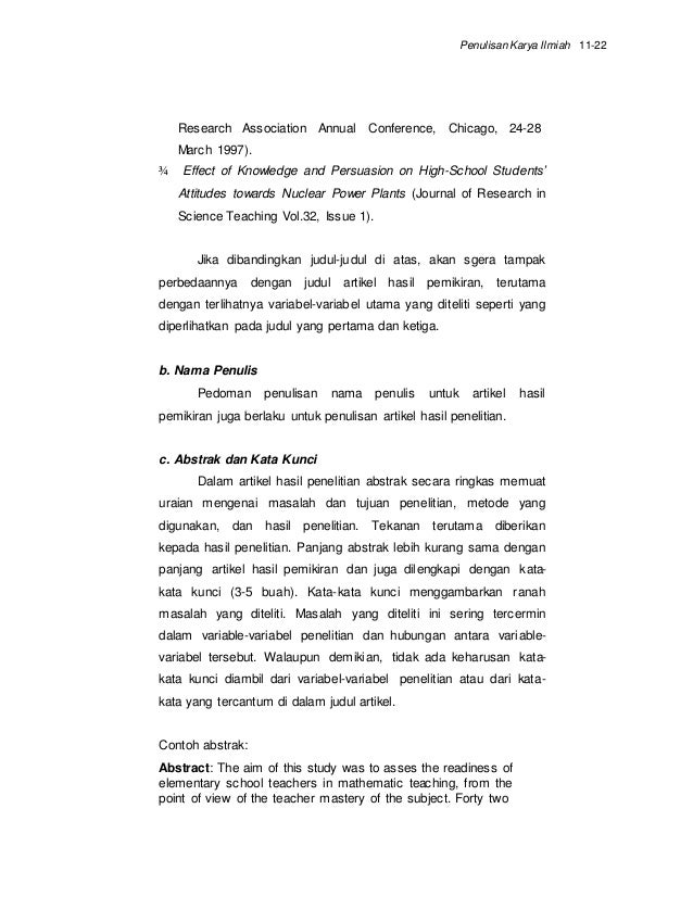 Penulisan karya tulis ilmiah