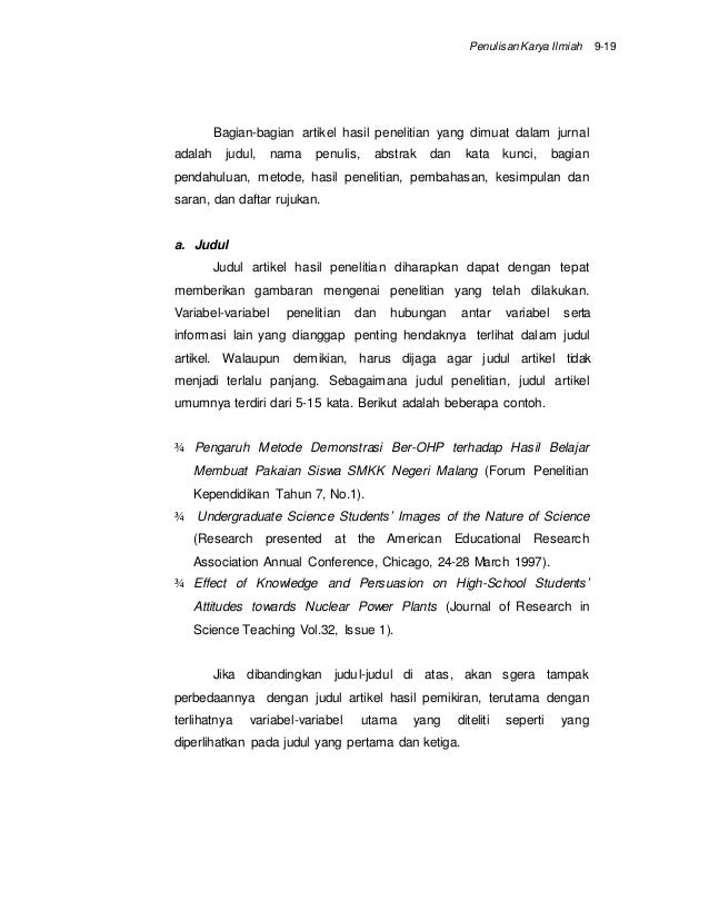 Penulisan karya tulis ilmiah