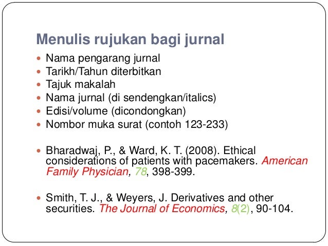 Contoh Rujukan Jurnal Apa Style