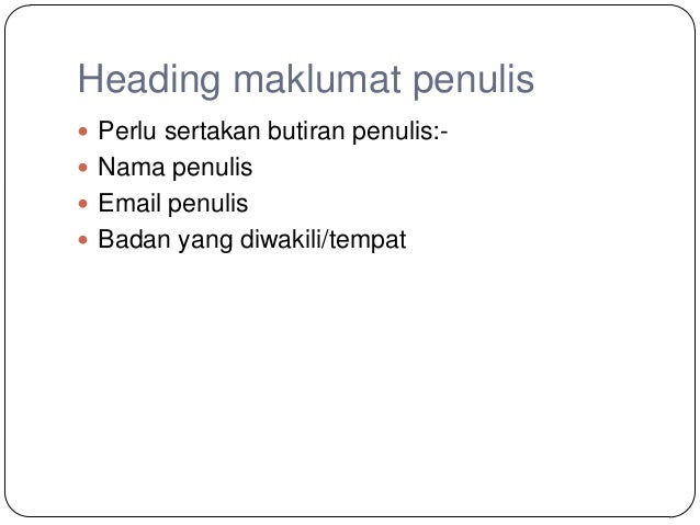 Penulisan mengikut format apa