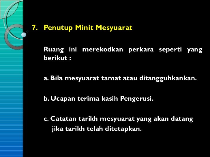 Penulisan Minit Mesyuarat