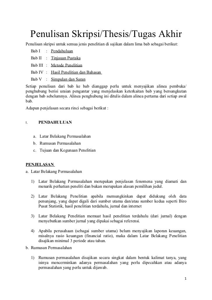 Penulisan thesis