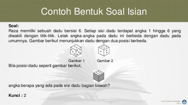 Penulisan soal isian 2019 by Puspendik [amin yusuf]