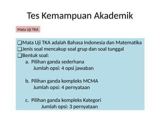Format dan Teknik Penulisan Soal TKA Kota Surakarta | PPTX