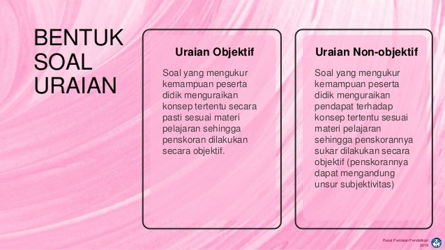 Penulisan Soal Uraian 2019 Puspendik