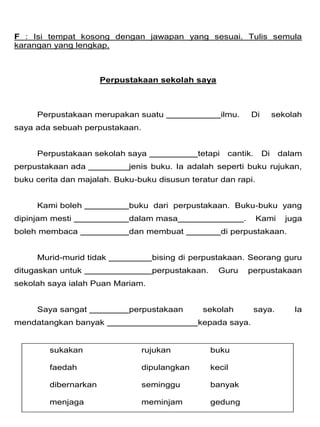 Ujian Selaras 2 Bahasa Melayu Tahun 3 Penulisan