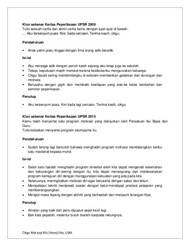 Penulisan upsr 2013 Penulisan upsr 2013