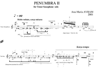 Penumbra for tenor saxophone solo