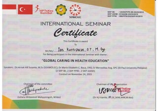 Penunjang lain international certificate 