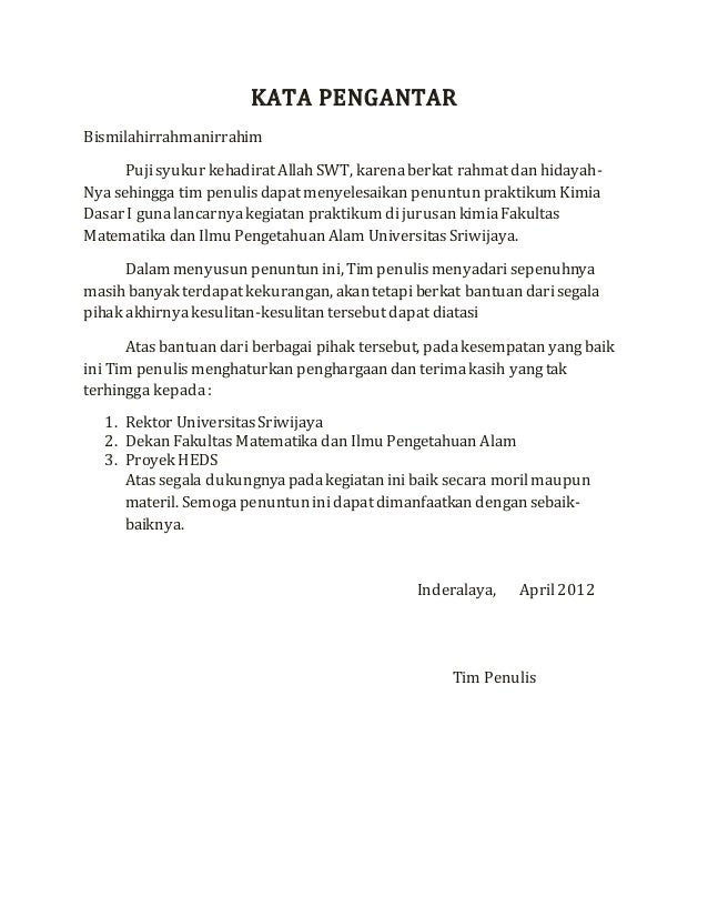 Penuntun Praktikum Kimia Dasar 1