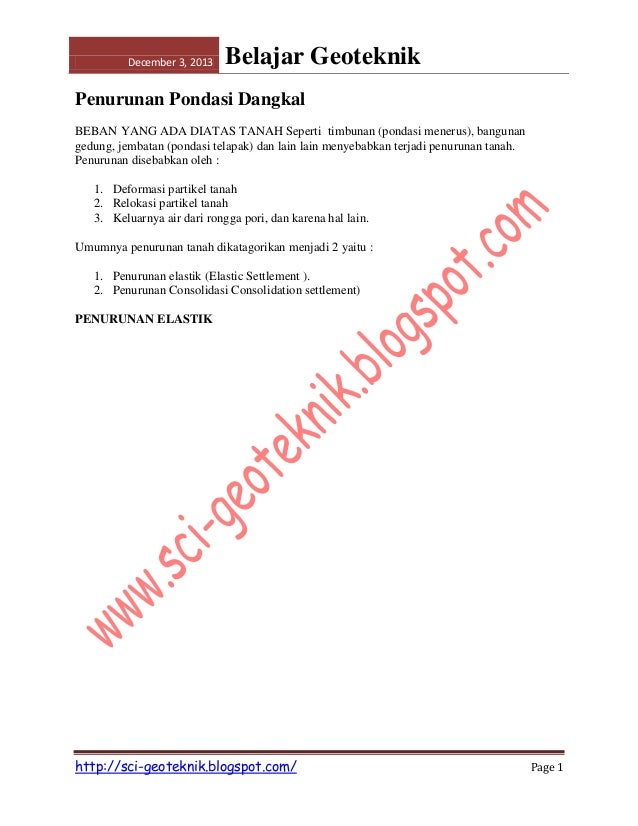 Penurunan Pondasi