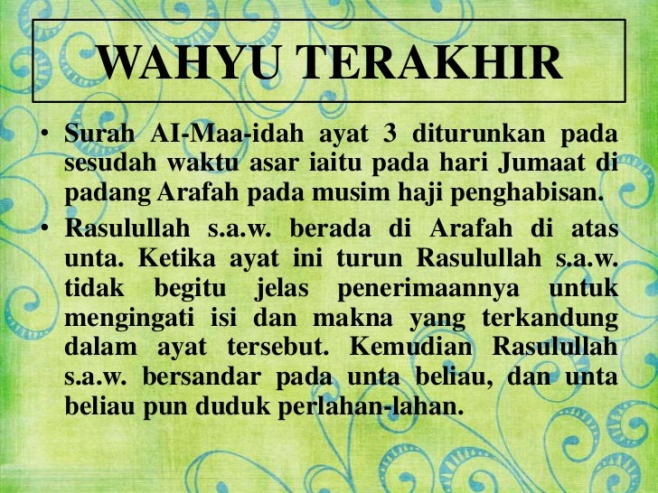 Penurunan dan penulisan al-Quran zaman Rasulullah