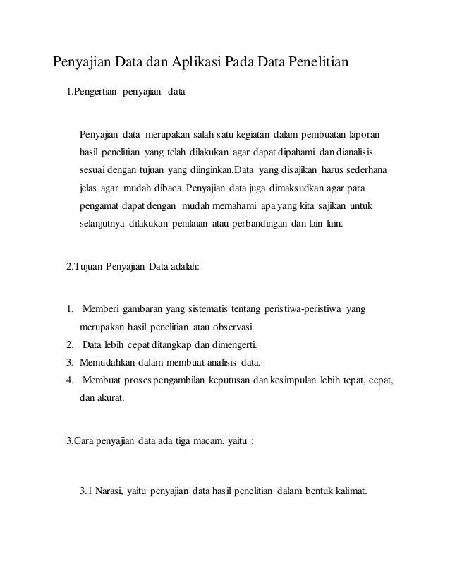 Penyajian Data