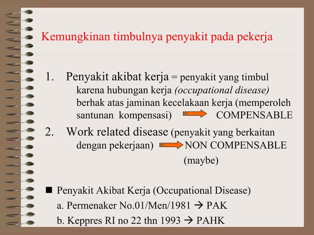 Penyakit Akibat Kerja 10 Ppt