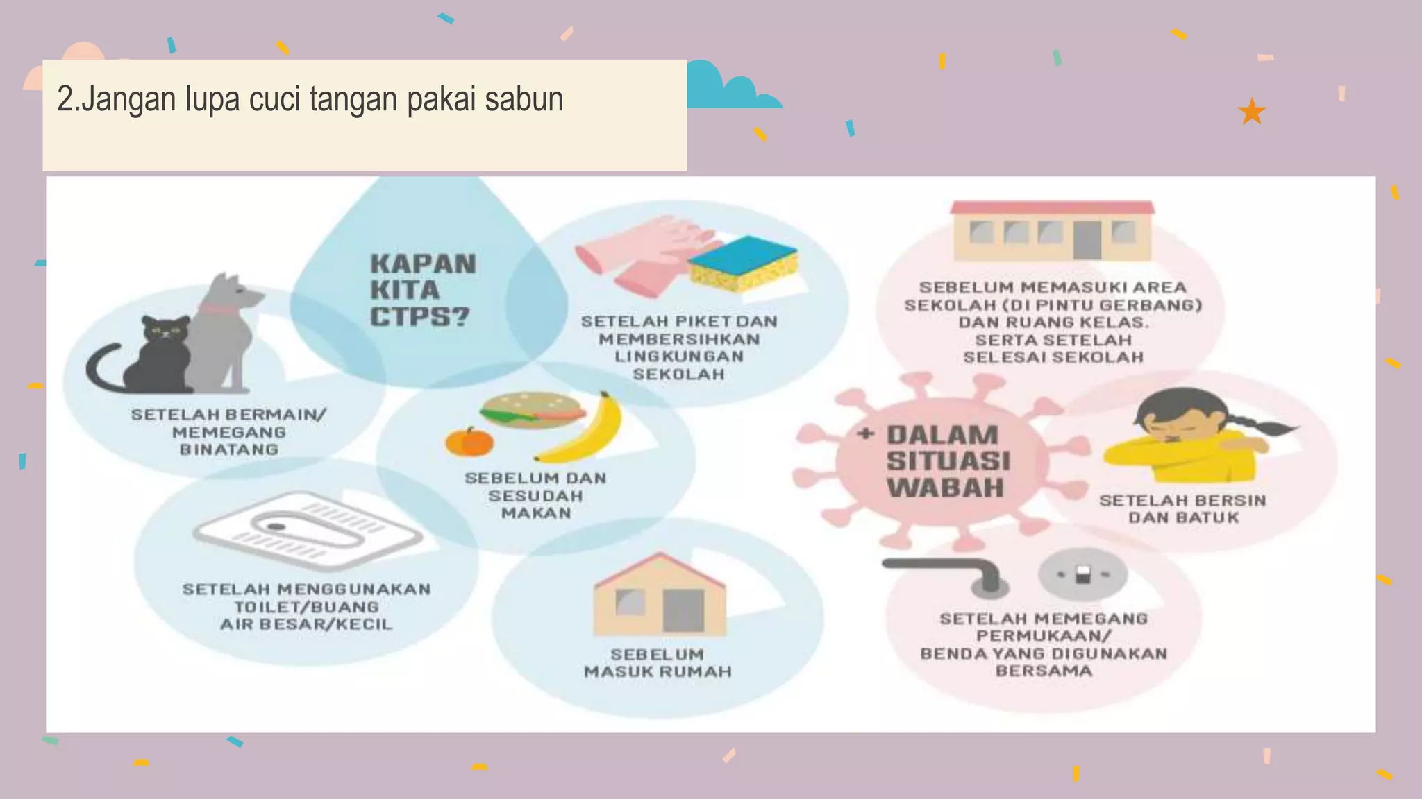 2.Jangan lupa cuci tangan pakai sabun