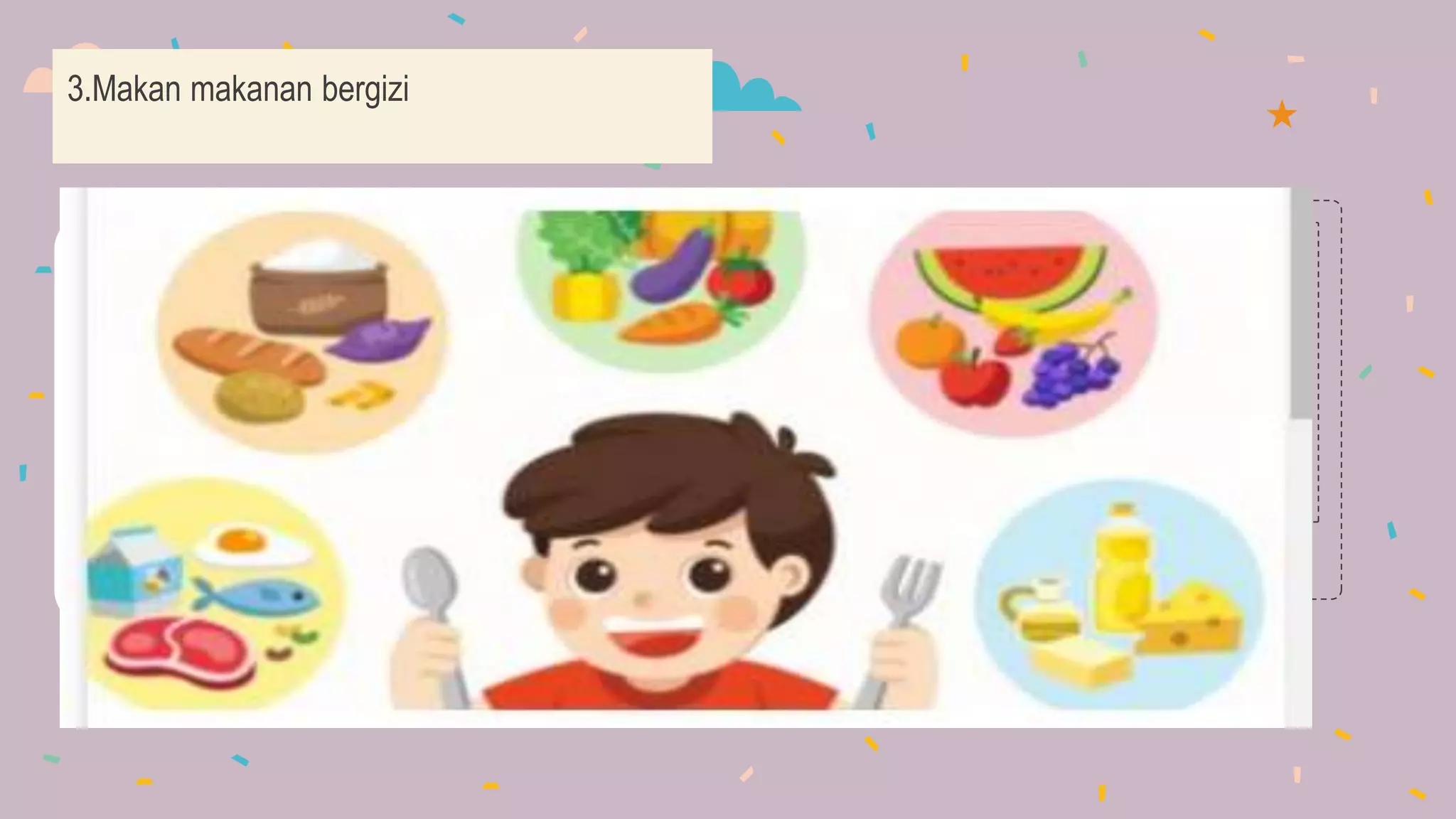 3.Makan makanan bergizi