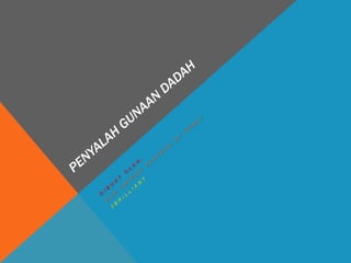 Penyalah gunaan dadah