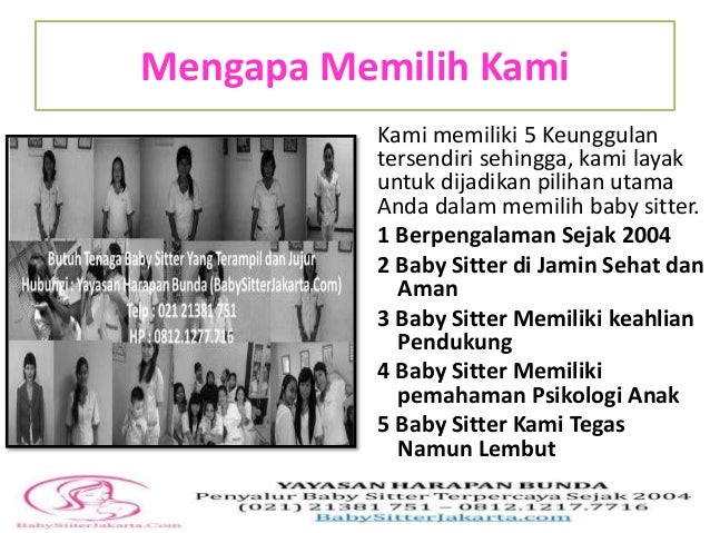 Penyalur Baby Sitter Jakarta Depok Bekasi 0812.1217.7716