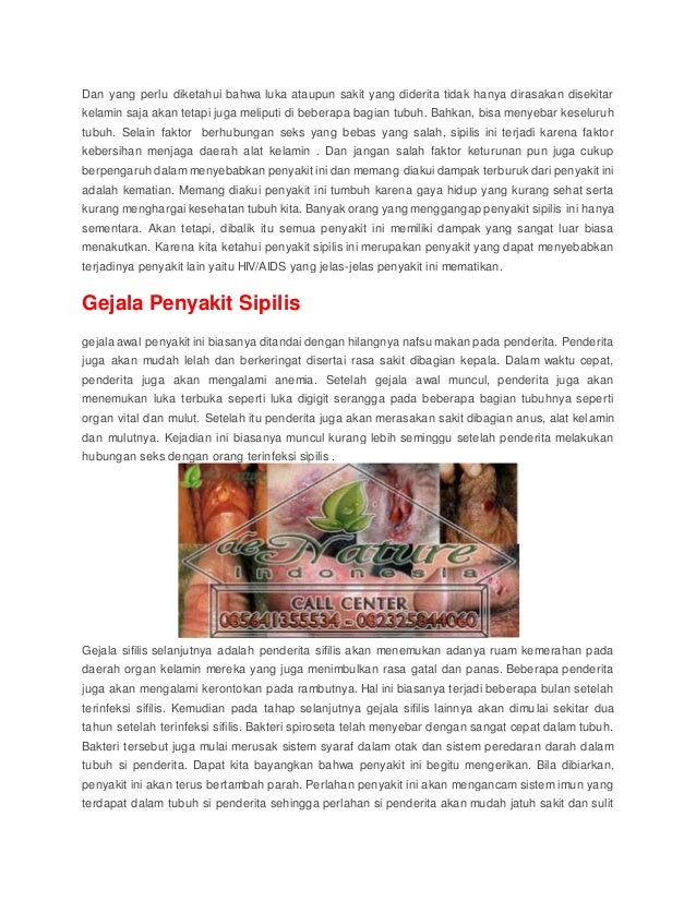 Penyebab penyakit sipilis pada laki laki