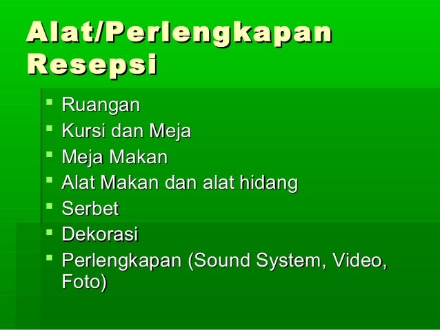 Penyelengaraan Resepsi