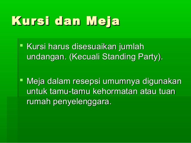 Penyelengaraan Resepsi Penyelengaraan Resepsi