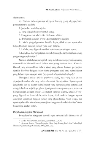 Penyelesaian kredit macet perbankan dalam pandangan islam