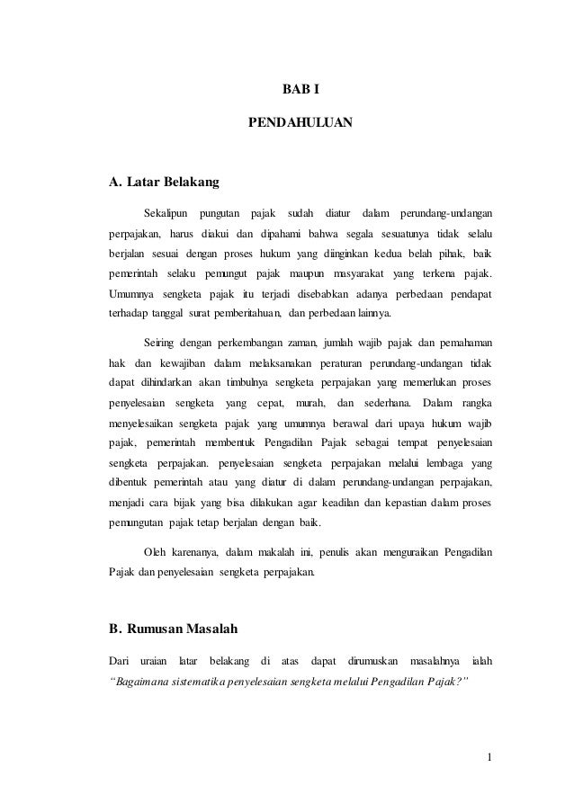 Sistematika Penyelesaian Sengketa Pajak