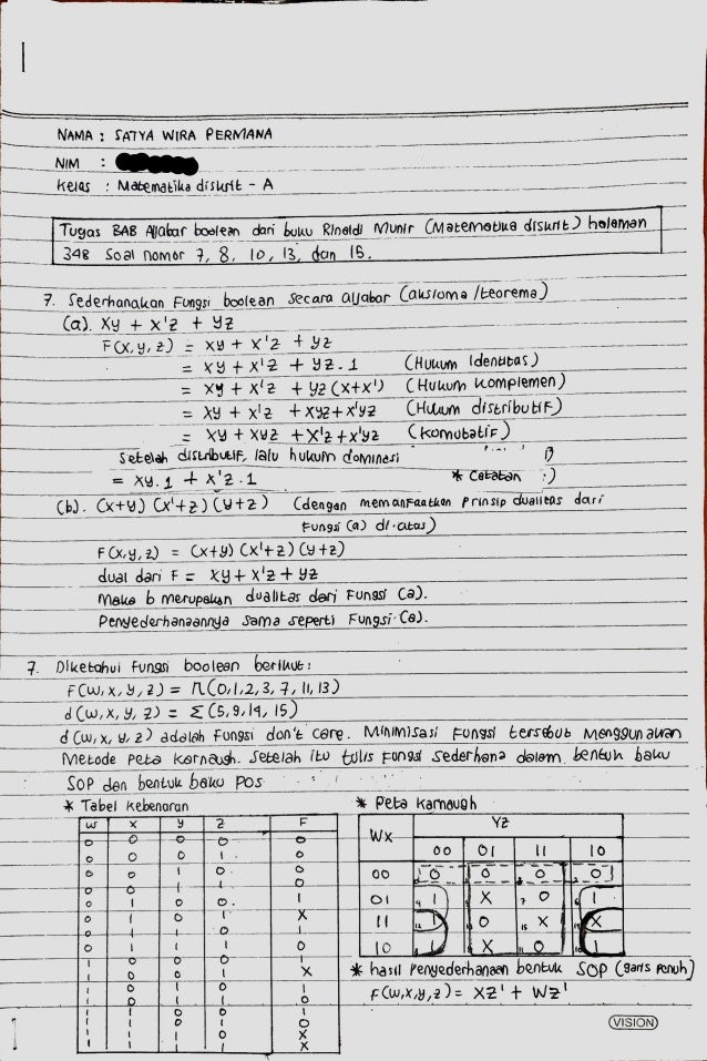 Penyelesaian Soal Matematika Diskrit Buku Rinaldi Munir Bab Aljabar