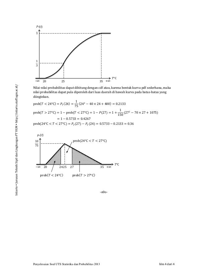Penyelesaian soal uts statistika dan probabilitas 2013