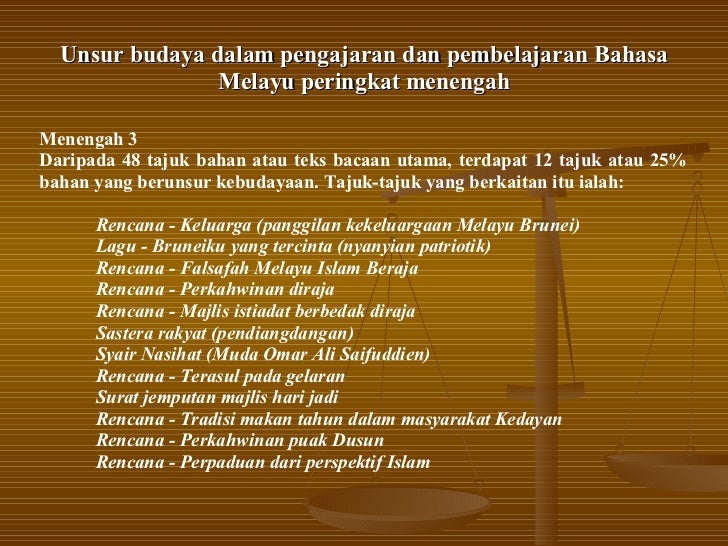 Penyerapan Budaya dalam Pengajaran Bahasa Melayu di Brunei 