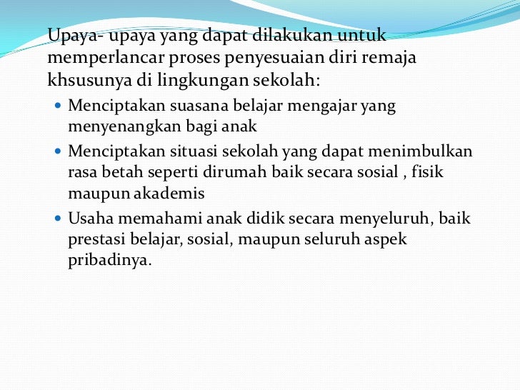 Penyesuaian diri pada remaja