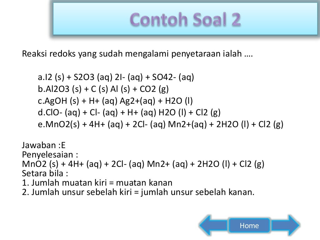 Penyetaraan reaksi redoks