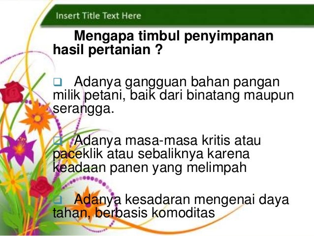Penyimpanan Hasil Hasil Pertanian