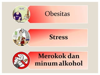 Obesitas
Stress
Merokok dan
minumalkohol
 