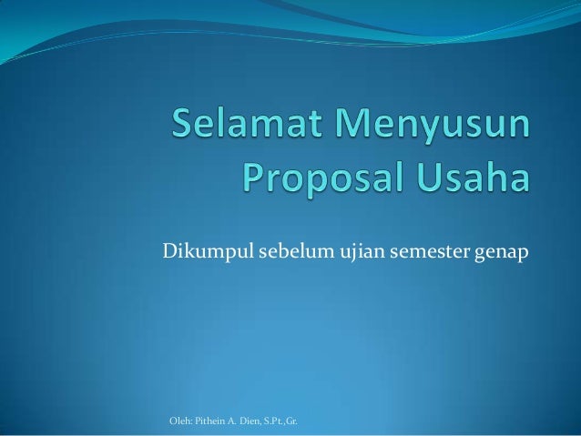 Penyusunan Proposal Usaha