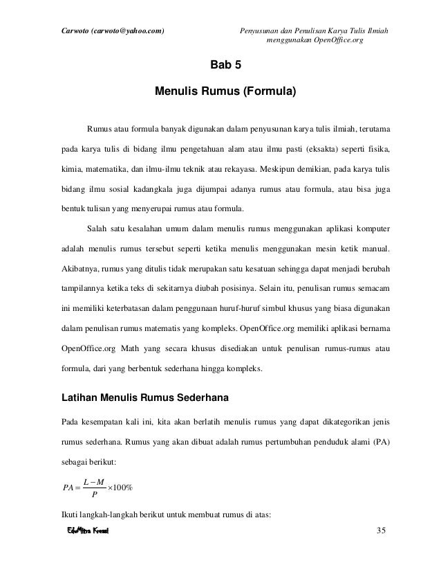 Penyusunan Dan Penulisan Karya Tulis Ilmiah Menggunakan Openoffice Or