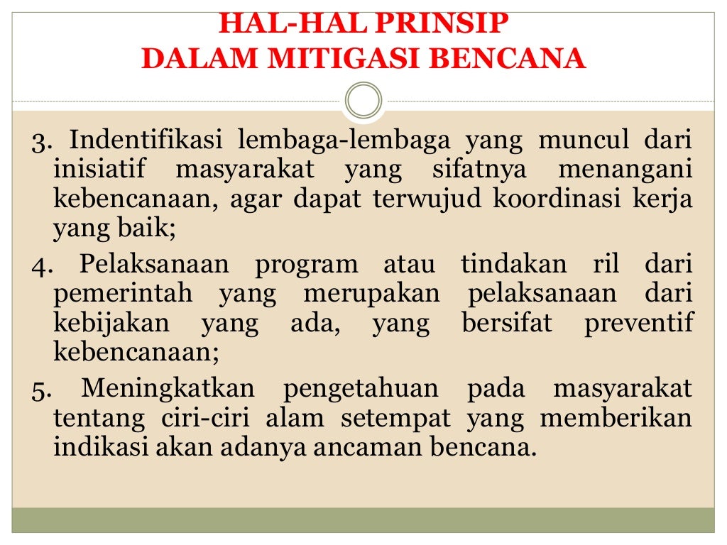 Penyusunan manajemen rencana mitigasi bencana