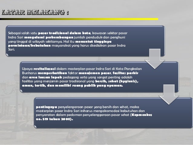 Penyusunan masterplan pasar indra sari kota pangkalan bun