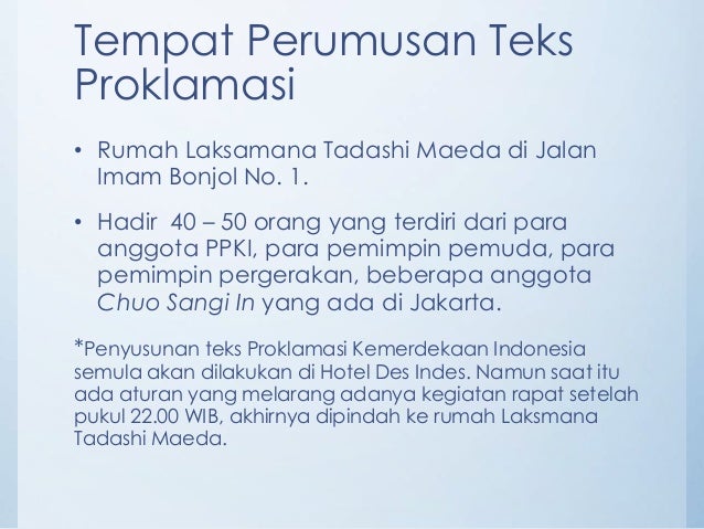 Penyusunan Naskah Proklamasi Kemerdekaan Indonesia